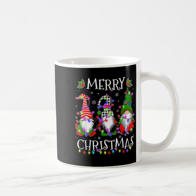 Cute Gnomes Merry Christmas Light Family Gnome Xma Coffee Mug (Right)