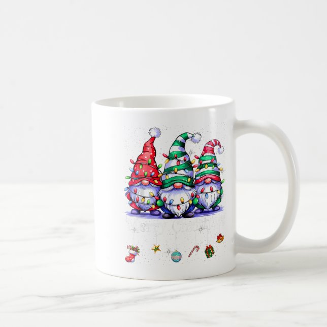 Cute Gnomes Merry Christmas Light Family Gnome Xma Coffee Mug (Right)
