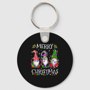 Cute Gnomes Merry Christmas Light Family Gnome Xma Key Ring