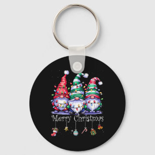 Cute Gnomes Merry Christmas Light Family Gnome Xma Key Ring