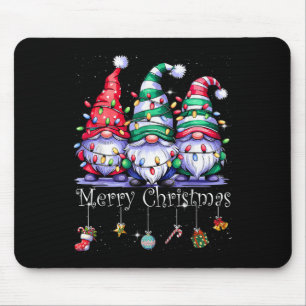 Cute Gnomes Merry Christmas Light Family Gnome Xma Mouse Mat