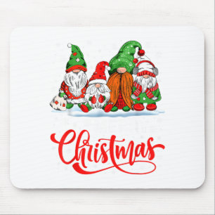 Cute Gnomes Merry Christmas Light Family Gnome Xma Mouse Mat