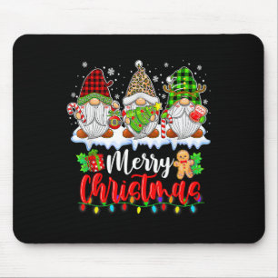 Cute Gnomes Merry Christmas Light Family Gnome Xma Mouse Mat