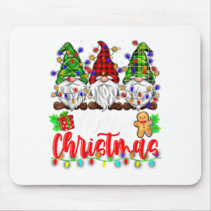 Cute Gnomes Merry Christmas Light Family Gnome Xma Mouse Mat