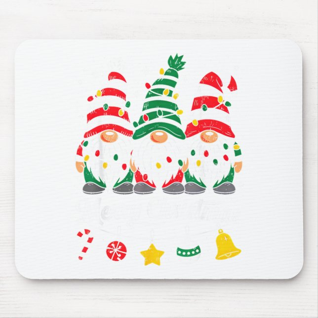 Cute Gnomes Merry Christmas Light Family Gnome Xma Mouse Mat (Front)