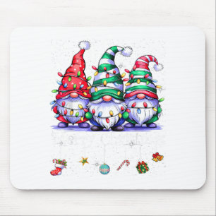 Cute Gnomes Merry Christmas Light Family Gnome Xma Mouse Mat