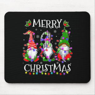 Cute Gnomes Merry Christmas Light Family Gnome Xma Mouse Mat