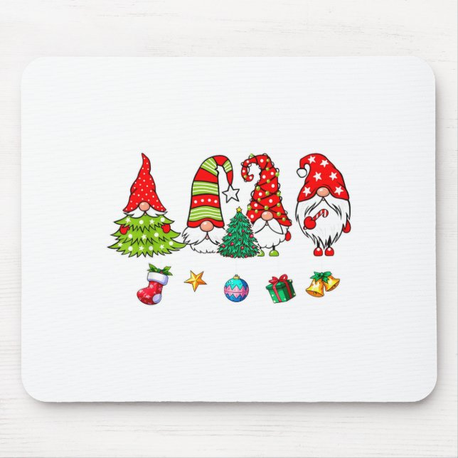 Cute Gnomes Merry Christmas Light Family Gnome Xma Mouse Mat (Front)