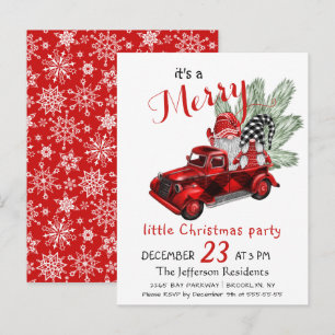 Cute Gnomes Merry Little Christmas Party Card