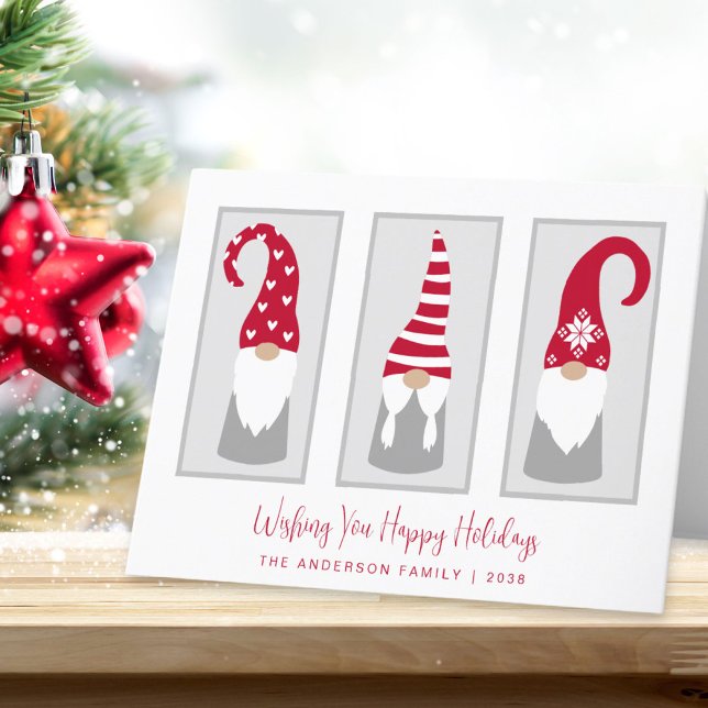 Cute Gnomes Nordic Christmas Holiday Card (Creator Uploaded)