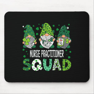 Cute Gnomes Nurse Practitioner Squad Funny St Patr Mouse Mat