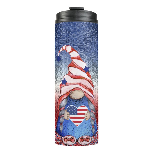 Cute Gnomes Patriotic Thermal Tumbler (Front)