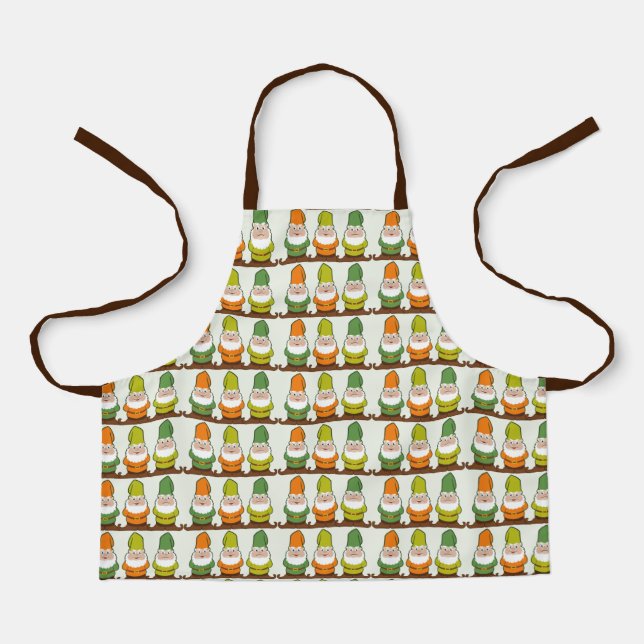 Cute Gnomes Pattern Apron (Front)