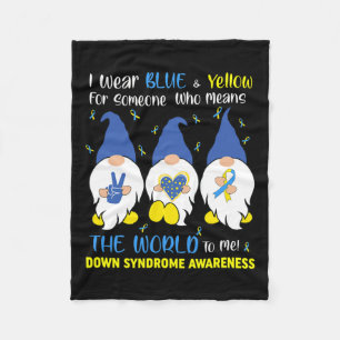 Cute Gnomes Peace Love Down Syndrome Awareness T21 Fleece Blanket