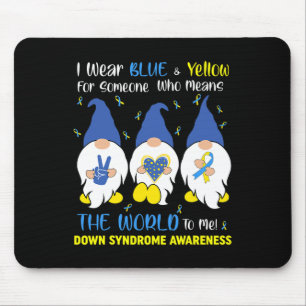 Cute Gnomes Peace Love Down Syndrome Awareness T21 Mouse Mat