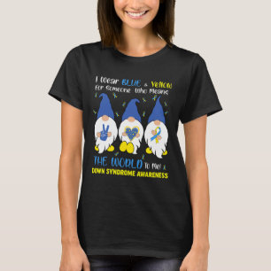 Cute Gnomes Peace Love Down Syndrome Awareness T21 T-Shirt