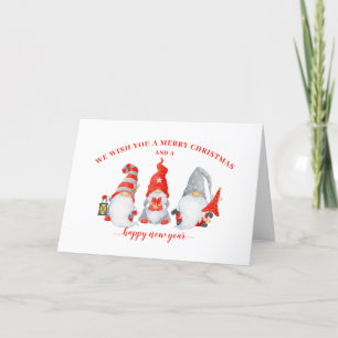 Cute Gnomes Personalised Christmas Holiday Card