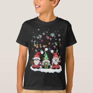 Cute Gnomes Reindeer Christmas Lights Xmas Tree Or T-Shirt