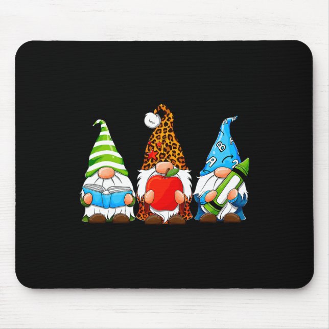 Cute Gnomes Students Teacher Gnome Tee Fun Back To Mouse Mat (Front)