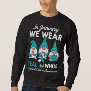 Cute gnomes support for a survivor Cervical Cancer Sweatshirt