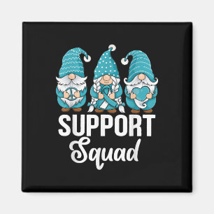 Cute Gnomes Support Squad Survivor Cervical Cancer Magnet