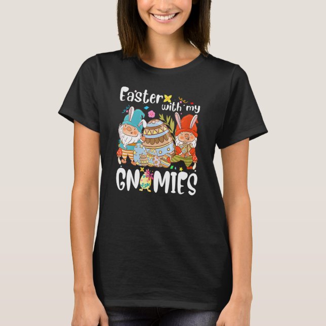Cute Gnomes Three Gnomes Easter Squad Easter With  T-Shirt (Front)