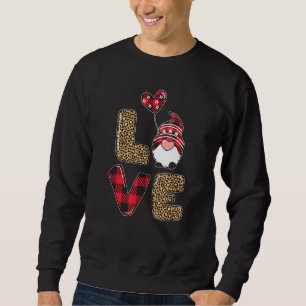 Cute Gnomes Valentines Love Leopard Plaid Couple M Sweatshirt