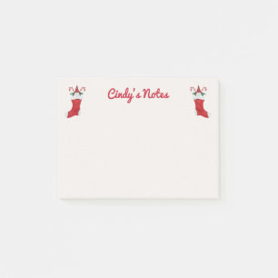 Cute Gnomes Wearing Red Hats in Christmas Stocking Post-it Notes