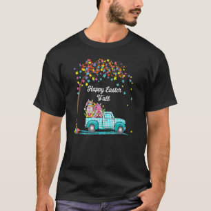 Cute Gnomes With Bunny Ears Egg Hunting Truck East T-Shirt