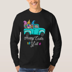 Cute Gnomes With Bunny Ears Egg Hunting Truck East T-Shirt