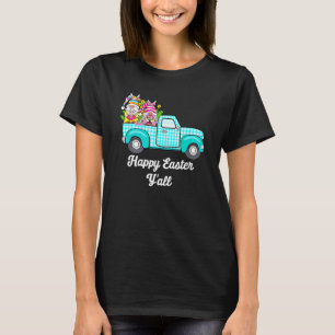 Cute Gnomes With Bunny Ears Egg Hunting Truck East T-Shirt