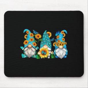Cute Gnomes With Sunflower Butterfly Gardeners Sum Mouse Mat