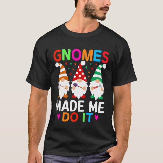 Cute Gnomies for Garden  Gnomes T-Shirt (Front)