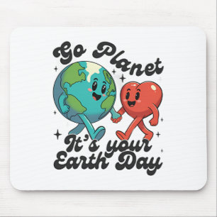 Cute Go Planet Its Your Earth Day 2025 Teacher Kid Mouse Mat