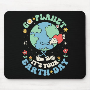 Cute Go Planet Its Your Earth Day 2025 Teacher Kid Mouse Mat