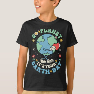 Cute Go Planet Its Your Earth Day 2025 Teacher Kid T-Shirt