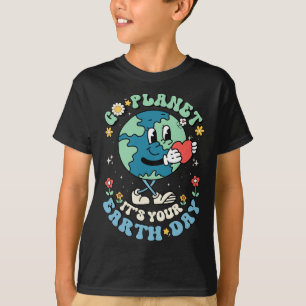 Cute Go Planet Its Your Earth Day 2025 Teacher Kid T-Shirt