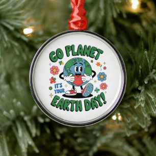 Cute Go Planet Its Your Earth Day 2026 Metal Tree Decoration