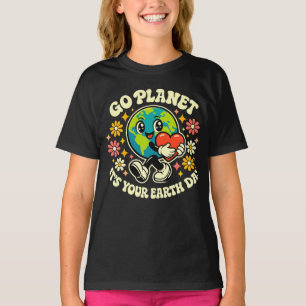 Cute Go Planet Its Your Earth Day 2026 Teacher Kid T-Shirt