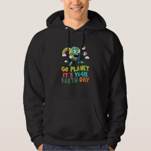 Cute Go Planet Its Your Earth Day Peace Groovy Kid Hoodie