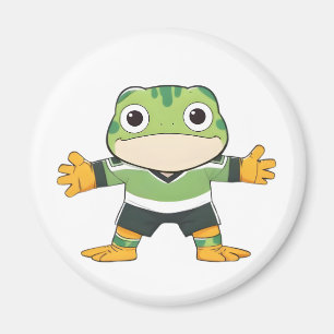 Cute Goalkeeper Frog Soccer Kawaii Design Magnet