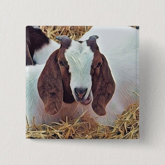 CUTE GOAT 15 CM SQUARE BADGE (Front)