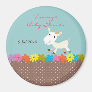 Cute Goat Baby Shower Magnet - Customisable