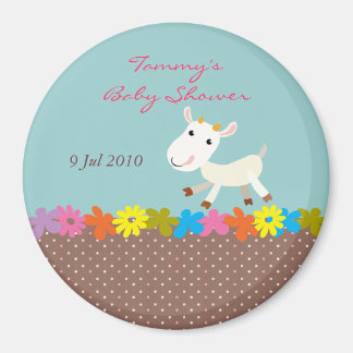 Cute Goat Baby Shower Magnet - Customisable