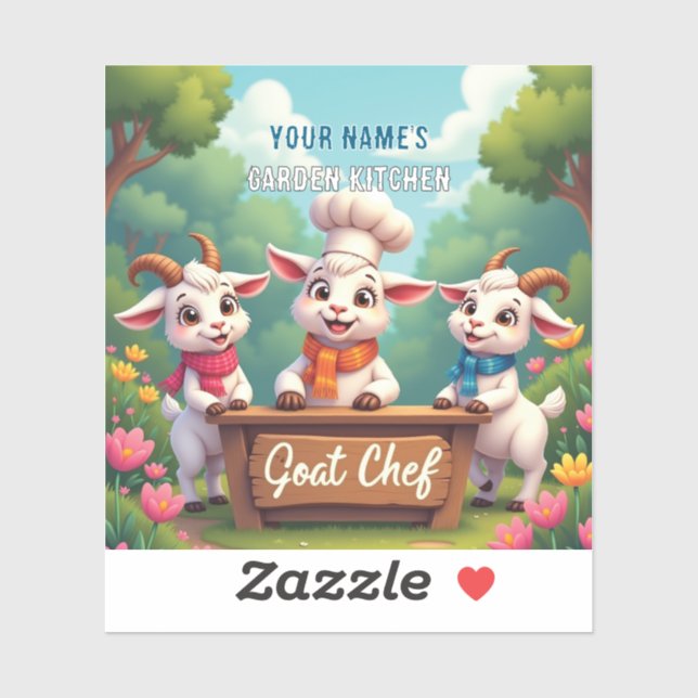 Cute Goat Chef Cartoon Kitchen (Sheet)