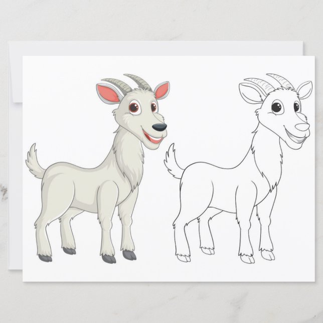 Cute goat colouring page (Front)