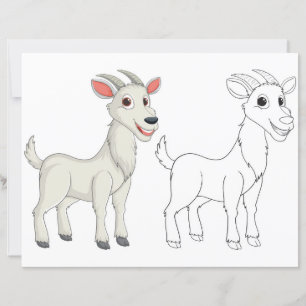 Cute goat colouring page