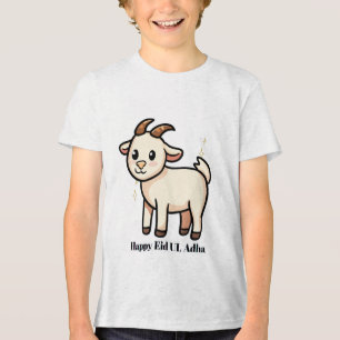 Cute Goat Eid Ul Adha T-Shirt for Boys Tri-Blend Shirt