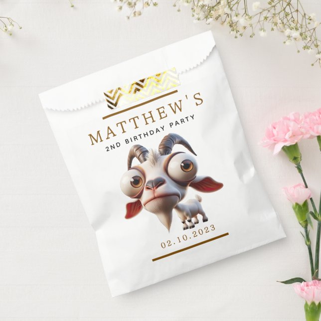 Cute Goat Farm Animals 2nd Birthday Party Favour Bags (Sealed)
