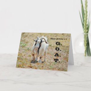 Cute Goat Greatest Of All Time Birthday Card